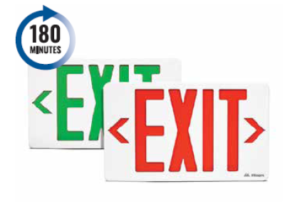 LED EMERGENCY EXIT SIGN WITH 180 MINUTE BATTERY BACKUP EL-7007RX/GX-180