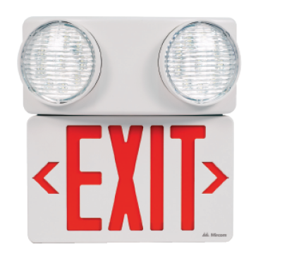 EL-7011R* LED Exit Sign Twin Spot Combo