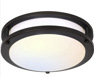 3-CCT Switchable Double Ring LED Flush Mount Ceiling Light(BLACK)